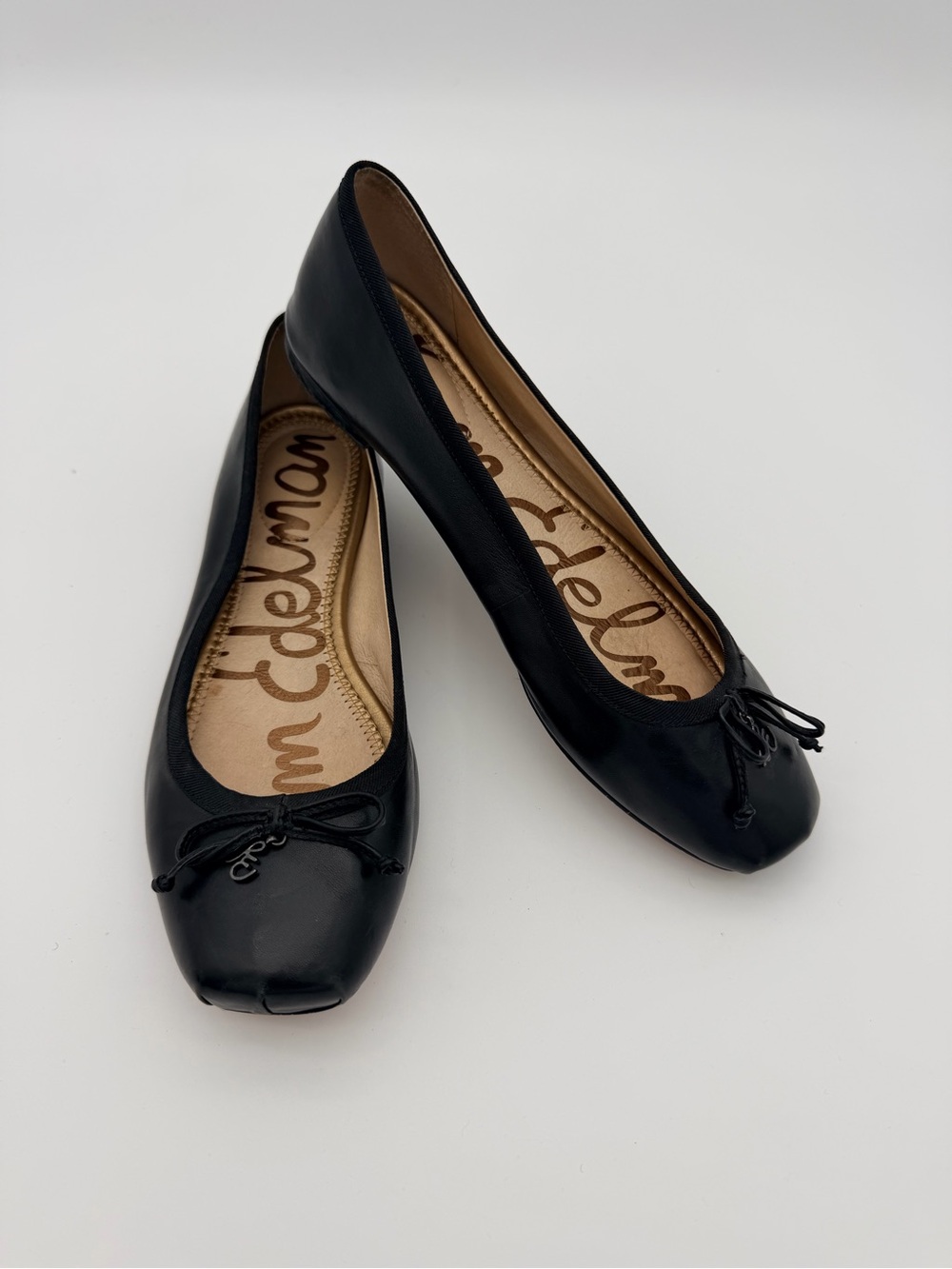 Sam Edelman Black Leather Bow Ballet Flats 7.5